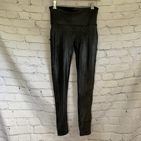 Spanx Faux Leather Black Fall Leggings- Small - Picture 2 of 7